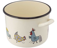 Didelis emaliuotas puodas indukcinėms dujoms Silesia Kurki kremas 7,5 l 24 cm