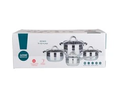 Altom Design Remo 8pcs stainless steel cookware set 14cm, 16cm, 18cm, 22cm