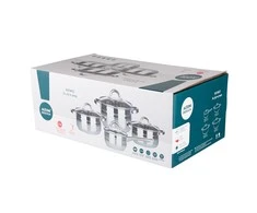 Altom Design Remo 8pcs stainless steel cookware set 14cm, 16cm, 18cm, 22cm