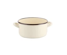 Altom Design CREAM Emaliuotas puodas 1,45 l, skersmuo 16 cm, aukštis 8,5 cm, kreminės spalvos
