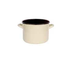 Altom Design Silesia Emaliuotas puodas 1,5 l, skersmuo 14 cm, aukštis 11 cm, kreminis/tamsus centras 4302