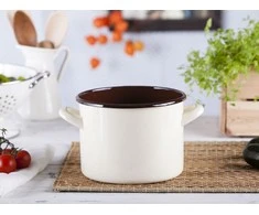 Emalia Silesia Rybnik Straight puodas 4,4l dia.20cm h.15cm cream/inside dark