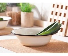 Enamelled bowl 1,15l dia.22cm h. 6,2cm cream