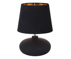 STALINĖ LEMPA SU JUODU KERAMINIU PAGRINDU 21X30 CM IR ŠVIESTUVU JUODA-AUKSINĖ