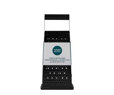 Rectangular 4-function metal grater, 24,5x10,5x7,5 cm, juodas