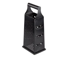 Rectangular 4-function metal grater, 24,5x10,5x7,5 cm, juodas