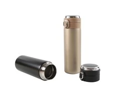 Gold vacuum flask with led 420 ml