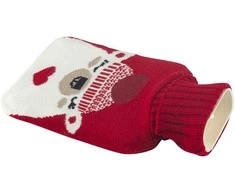 Hot water bottle in a sweater cover, 1 liter, dec. bear