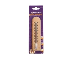 Indoor thermometer wooden 15x4cm bow