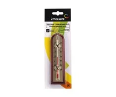 Indoor thermometer wooden golden scale 15x4,3cm bow
