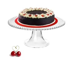 Tortinė iš stiklo ant kojelės 28cm,Karo