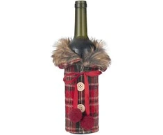 Christmas wine covers, 17x24 cm dec. check