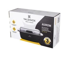 Valdinox Aurum rectangular roaster 32cmx21cm with glass cover (5,7L+2,4L)