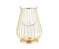Lumarko Gold metal lattice candle holder 18x18x23 cm