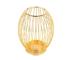 Lumarko Gold metal lattice candle holder 8,5x8,5x15,5 cm