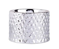Mondex Porcelain candle holder relief 6,5x6,5x4,5 cm sidabrinis