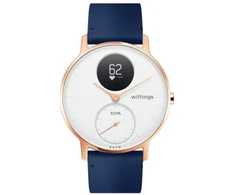 Withings odinė laikrodžio apyrankė, 18 mm, tamsiai mėlynos/rusvo aukso spalvos