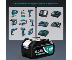 ACG Akumuliatorius Makita įrankiams Li-Ion 18V 6Ah PWB USBC/A 2 VNT.