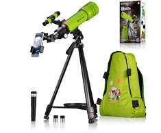 BRESSER JUNIOR refrakcinis teleskopas 70/400 su kuprine, žalias