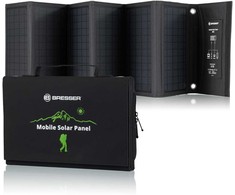 BRESSER mobilus saulės įkroviklis 40 vatų su USB ir nuolatinės srovės išvestimi