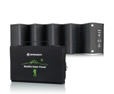BRESSER mobilus saulės įkroviklis 60 vatų su USB ir nuolatinės srovės išvestimi