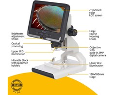 Mikroskopas, Levenhuk Rainbow DM700 LCD skaitmeninis, 10x–200x