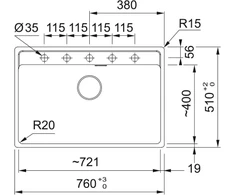 Plautuvė Franke MRG 610-72 Polar baltas, rankinis ventilis plieno