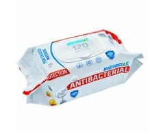 Drėgnos antibakterinės servetėlės NATURELLE ANTIBACTERIAL, 120vnt.