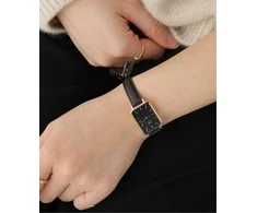 DANIEL WELLINGTON MOTERIS LAIKRODIS DW00100435 – Quadro presuotas Sheffield Rose Gold 20mm + DĖŽĖ