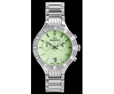 Laikrodis BISSET BSBE18 WOMEN'S WATCH - sidabrinis/žalias (zb547a)