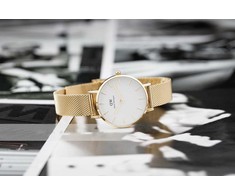 Laikrodis DANIEL WELLINGTON WOMEN'S WATCH DW00100350 - Petite Evergold 28mm
