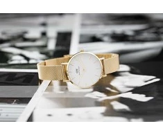 Laikrodis DANIEL WELLINGTON WOMEN'S WATCH DW00100350 - Petite Evergold 28mm