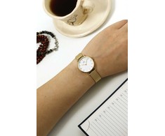 Laikrodis DANIEL WELLINGTON WOMEN'S WATCH DW00100350 - Petite Evergold 28mm