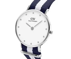Laikrodis DANIEL WELLINGTON Glasgow Sidabrinis Ladies' Watch DW00100082 + BOX