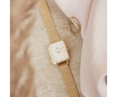 Moteriškas laikrodis DANIEL WELLINGTON Quadro Pressed Evergold 20mm DW00100556 + BOX (zw520a)