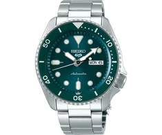 Vyriškas laikrodis Seiko 5 Sports SRPD61K1, sidabrinės ir žalios spalvos, su dėžute