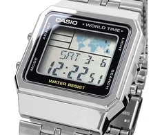 Casio A500WEA-1EF rankinis laikrodis Elektroninis Unisekso stiliaus Juoda, Sidabras