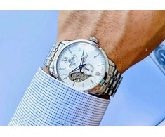 Vyriškas Orient Star Skeleton automatinis laikrodis sidabrinės spalvos RE-AV0B01S00B