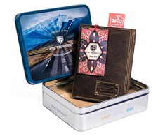 Vyriška su retro piniginė iš nubuko odos - Peterson