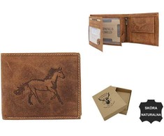 Always Wild Vyriška odinė piniginė N992-CHM HORSE BROWN