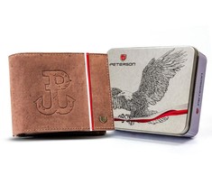 Vyriška odinė piniginė su patriotiniu raštu Petersonas