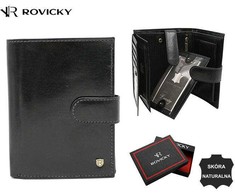 Duży, skórzany portfel męski - Rovicky