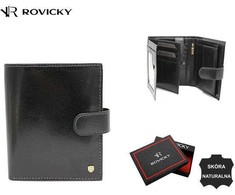 Duży, skórzany portfel męski su systemem RFID - Rovicky