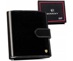 Skórzany, duży portfel męski su systemem RFID - Rovicky