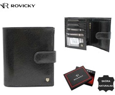 Skórzany, duży portfel męski su systemem RFID - Rovicky