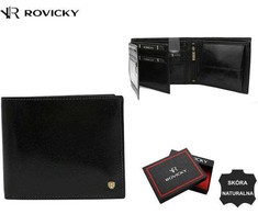 Elegancki, skórzany portfel męski bez zapięcia zewnętrznego - Rovicky