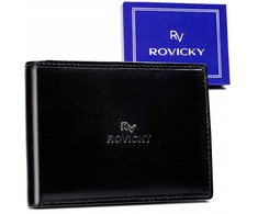 Odinė piniginė RFID ROVICKY RV-7870-BCA