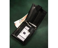Skórzany zapinany męski portfel su RFID od Rovicky