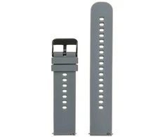Pacific U27 rubber watch strap - dark pilka/juodas - 18mm