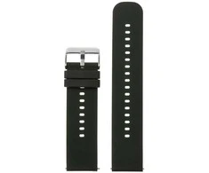 Pacific U27 rubber watch strap - juodas/sidabrinis - 18mm